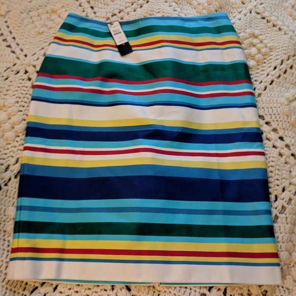 NWT Talbots skirt 4P cotton pencil skirt stripe - Picture 1 of 7
